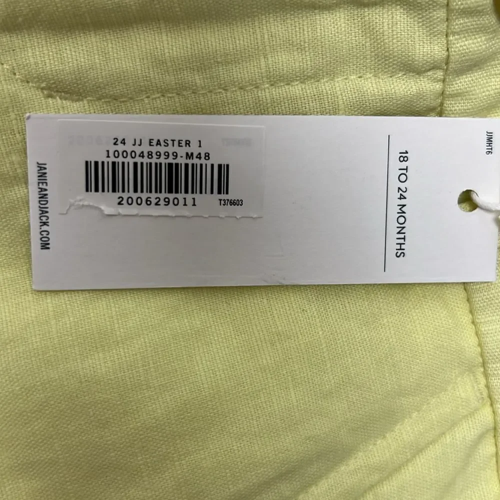 Janie and Jack 100048999 Boy Sunny Yellow Linen-Cotton Shorts NWT